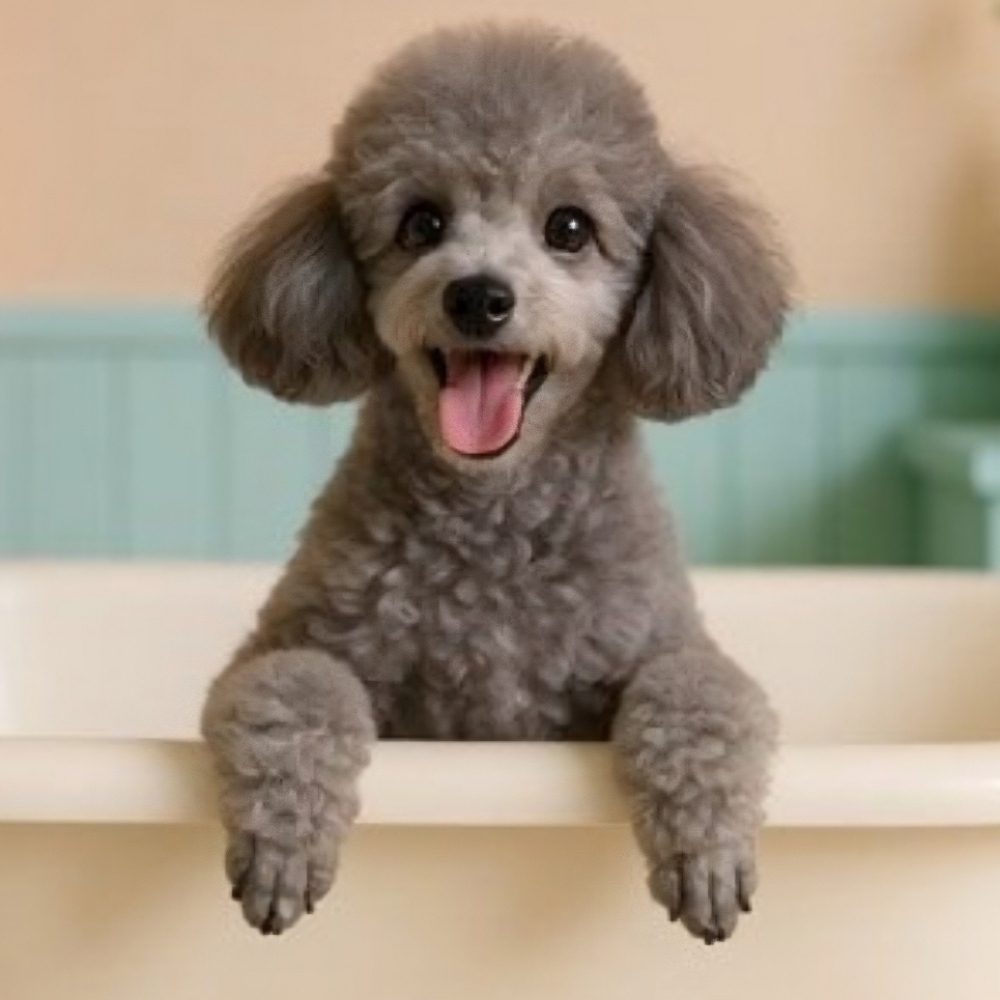 Bath-Medium-Curly- Poodle/Doodle at Tail Waggers Grooming LLC in Fort Worth, TX