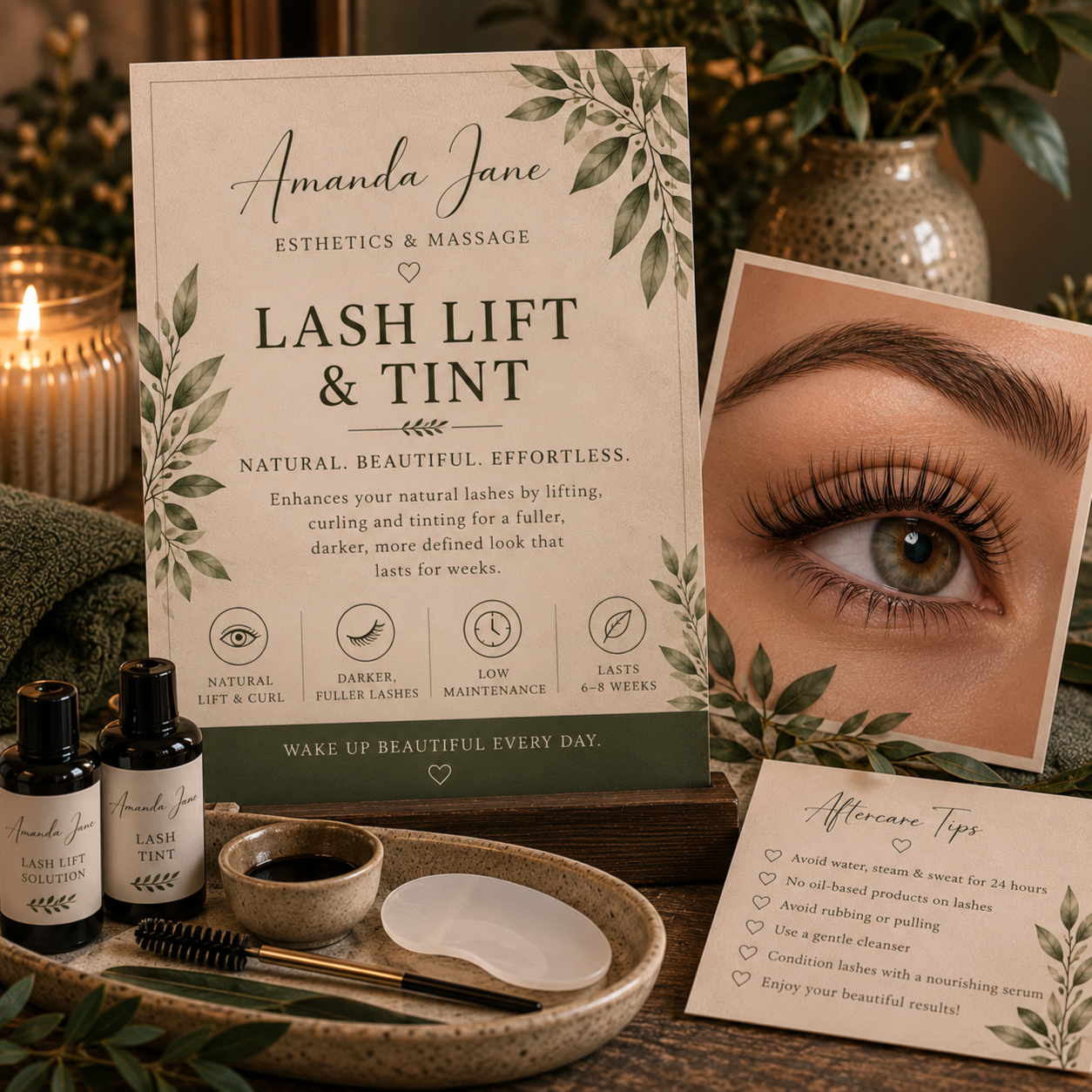 Lash lift and tint at Amanda Jane Esthetics & Massage in Salado, TX