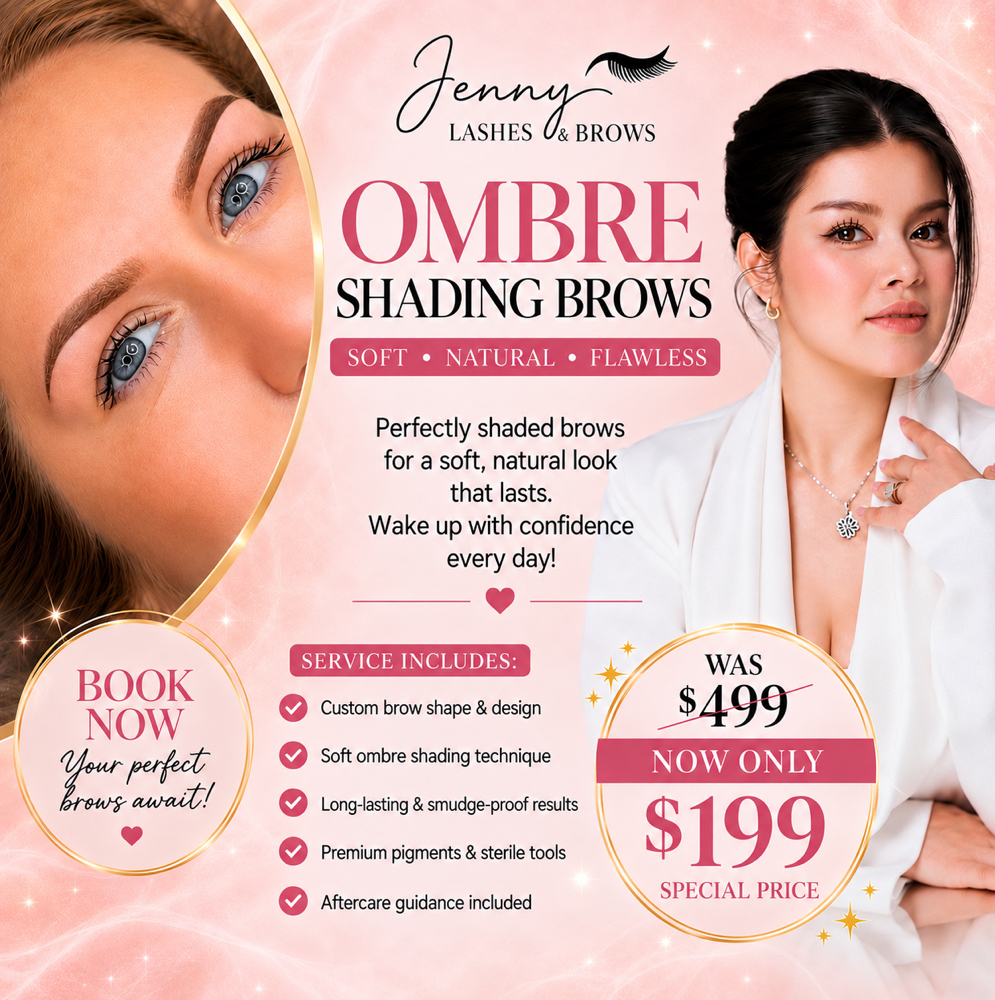 OMBRE SHADING BROWS -VIRGIN BROWS at Blink By Jenny lashes & brows studio in Jacksonville, FL