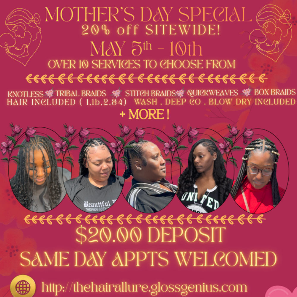 MOTHERS DAY SPECIAL 💐 at TheHairAllure in Indianapolis, IN