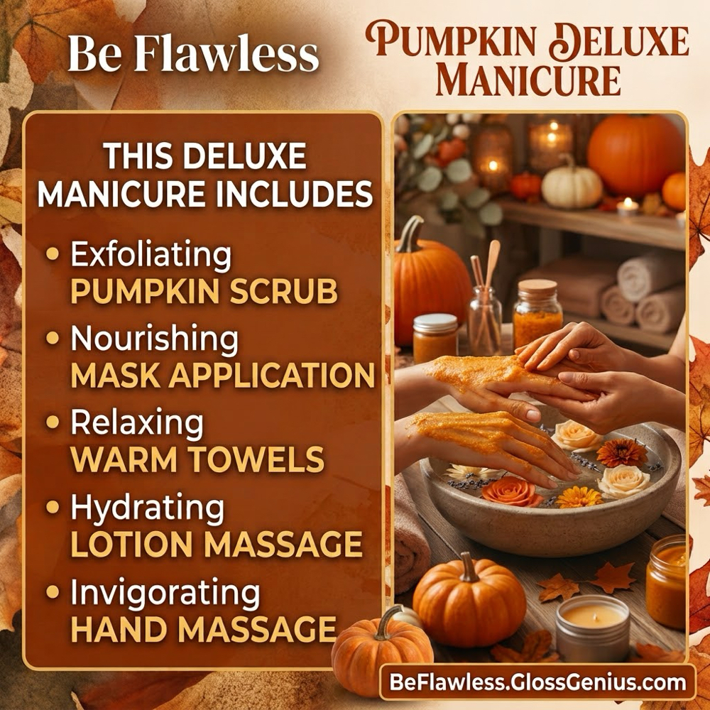 SPECIAL -  Pumpkin Deluxe Manicure at Be Flawless Esthetics & Nails in Erie, PA