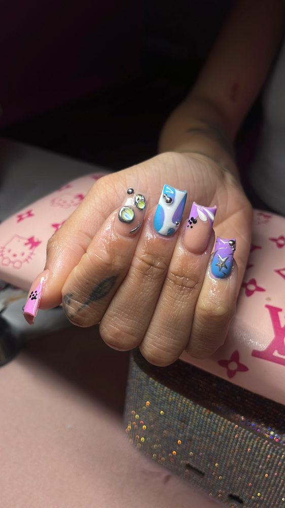Mid-length full set🎀 at Nails by Val in Powder springs and alpharetta, GA