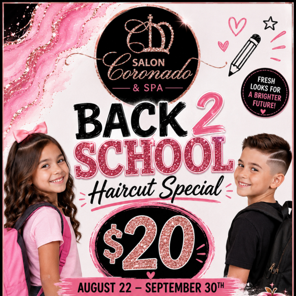 Kids Back 2 school Haircut Special at Salon Coronado & Spa in Buffalo, NY