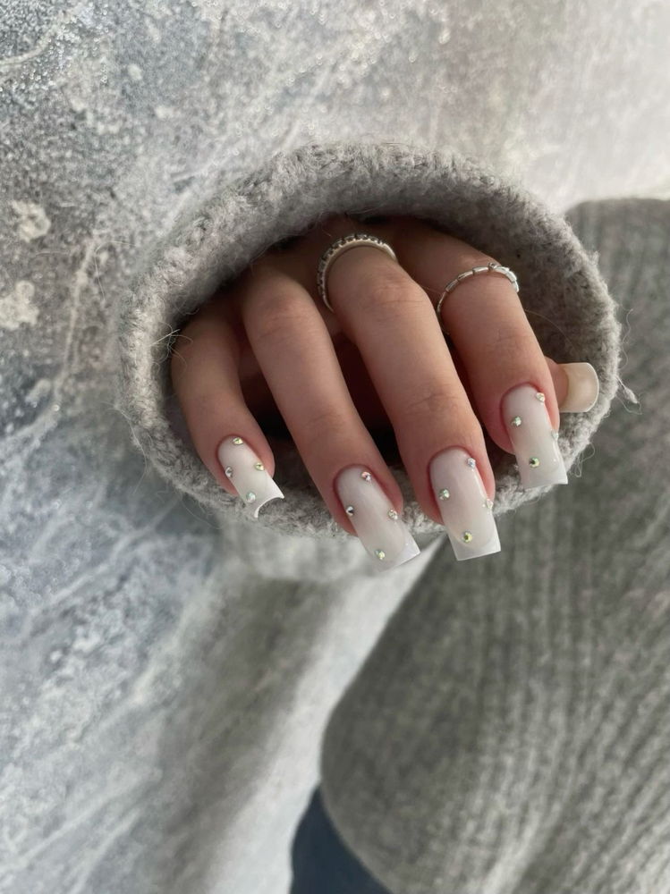 Nail embellishment with rhinestones at COLIBRY NAILS in Matthews, NC