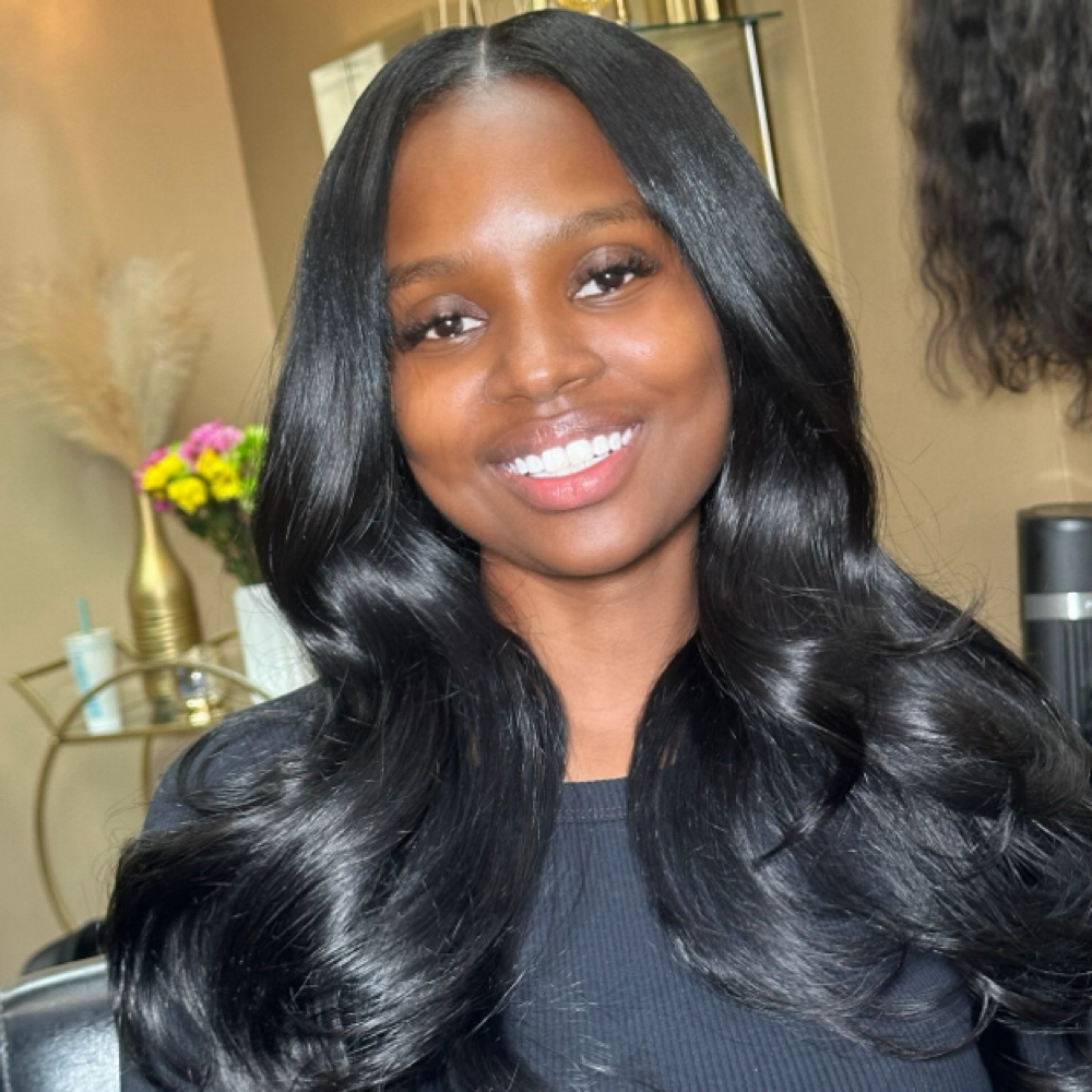 Clip In Install With Silk Press at Elle C. Hair in Baltimore, MD