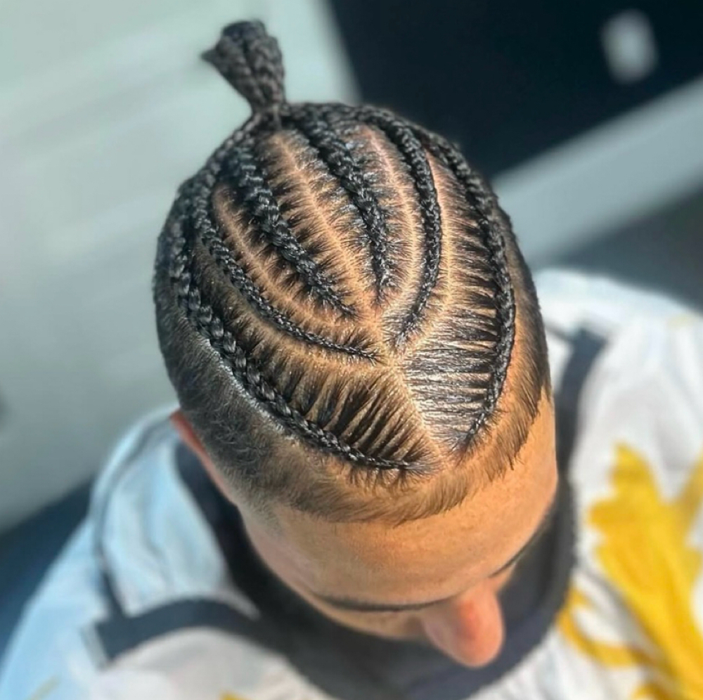 Man Bun 6 Braids at Juicy Braidz in San Diego, CA