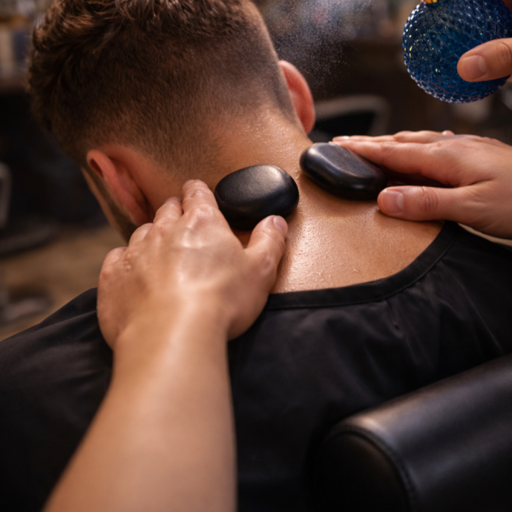 Warm Stone Neck Finish at Fades and Flow by Nicole LLC in Mount Pleasant, WI
