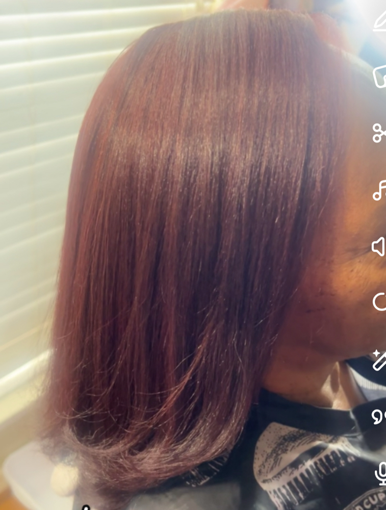 Full hair color/ simple style