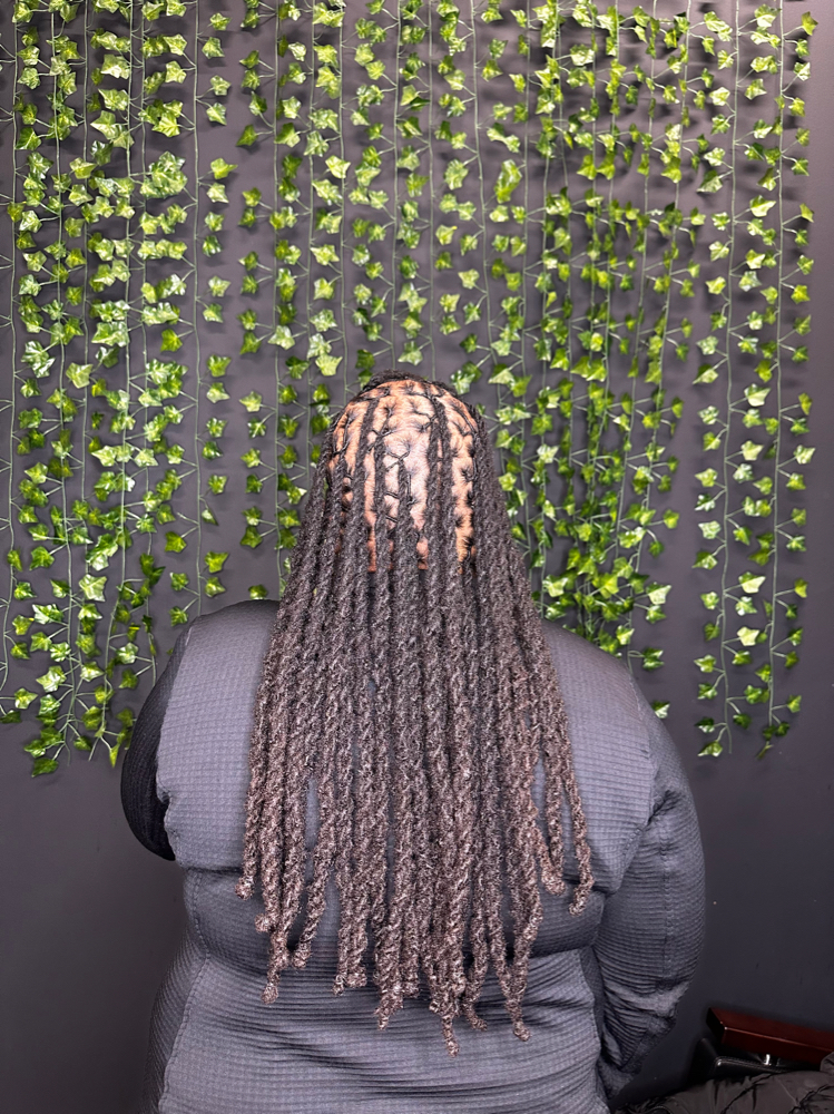 Locs Retwist/ MID Back, ThighLngh