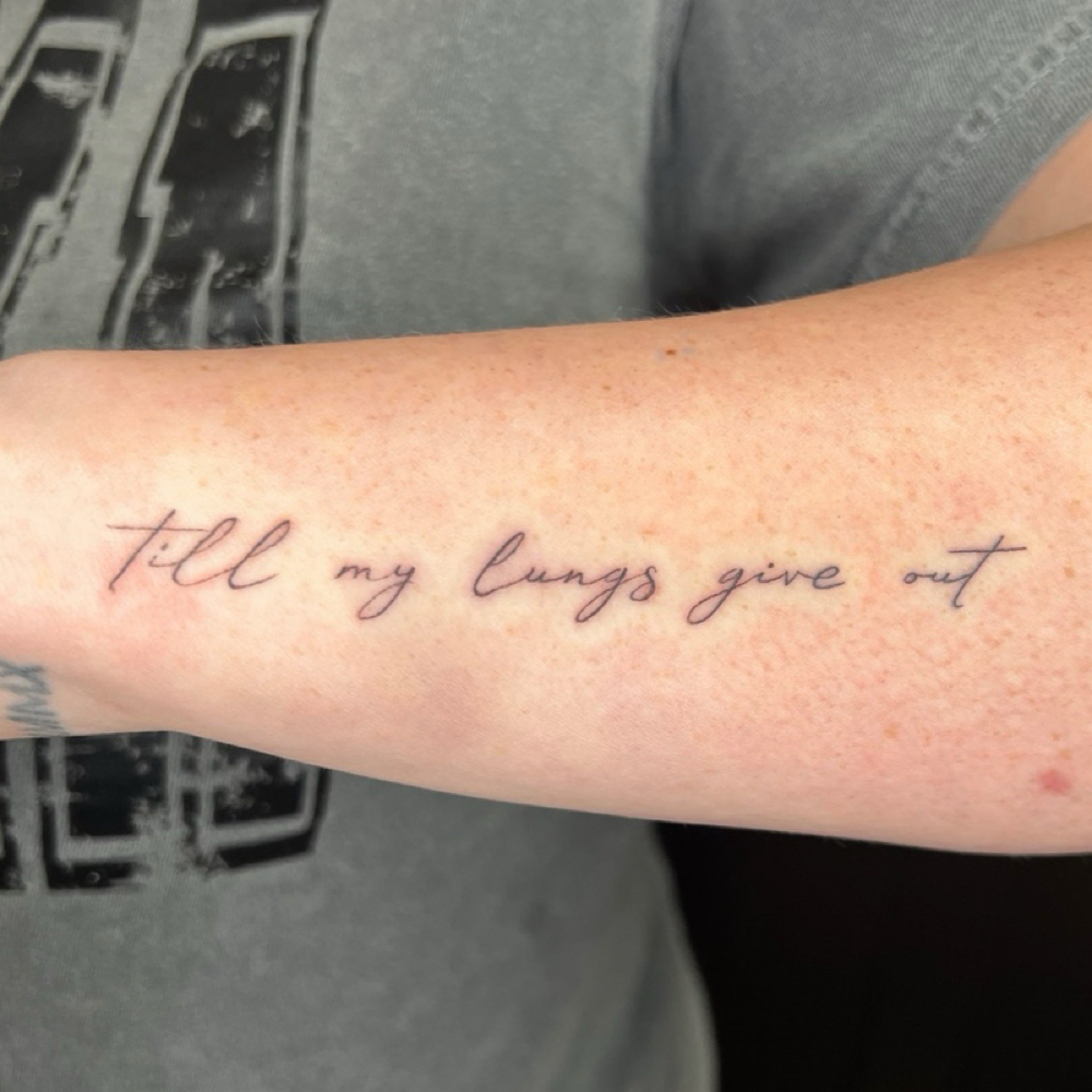 Script / Handwriting Tattoo at INKED BY KT in Lexington, NC