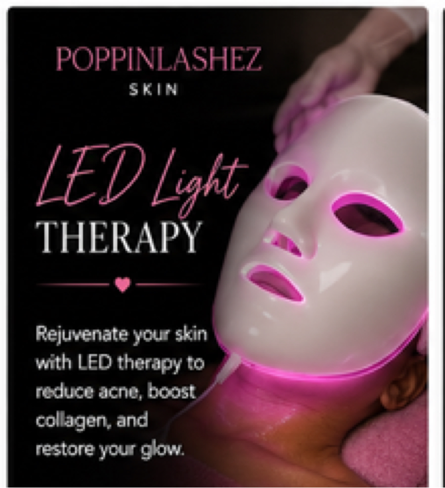 LED Light Therapy at Poppinlashez