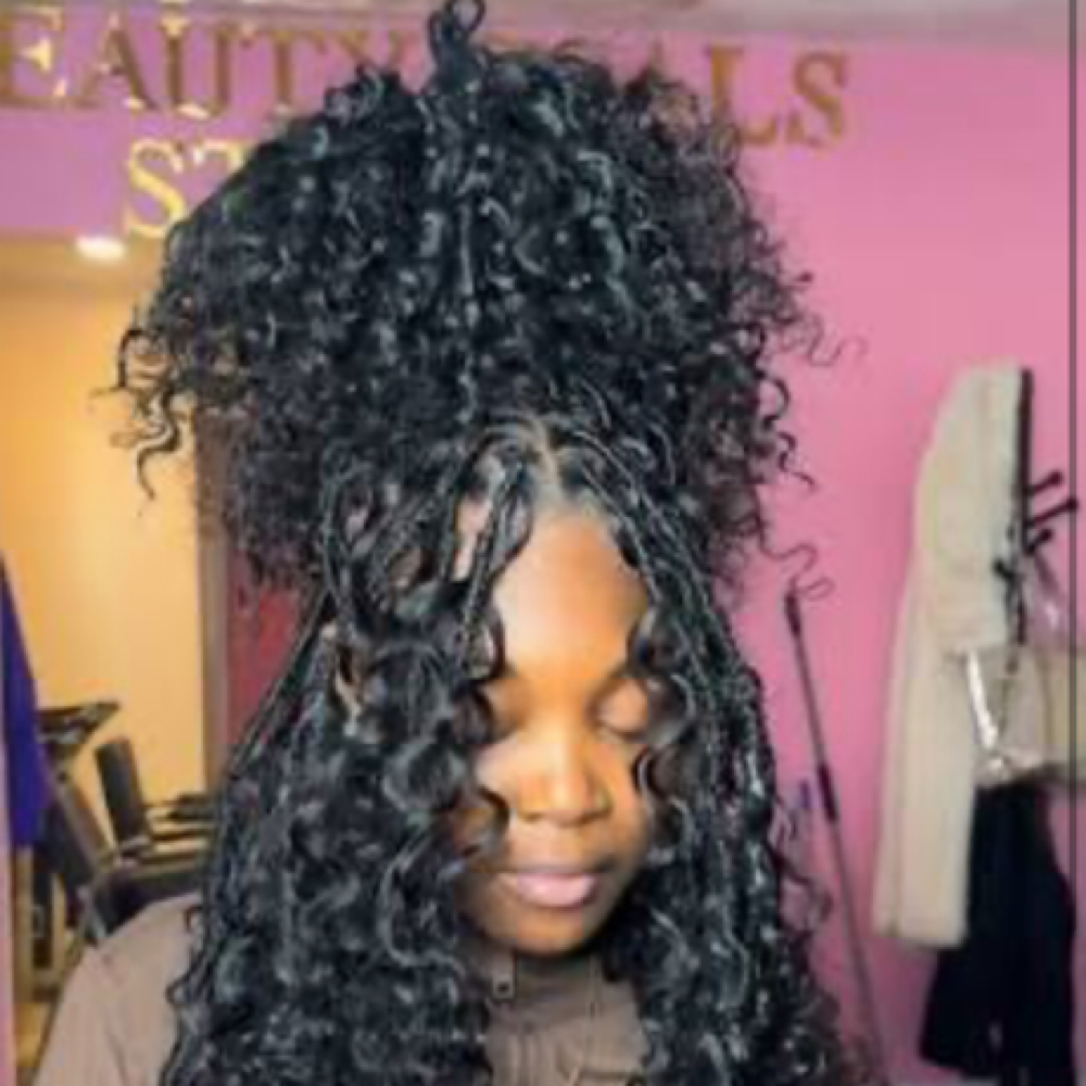 Mini gypsy Godess Locs at Locdbylizzo in Jonebsoro, GA