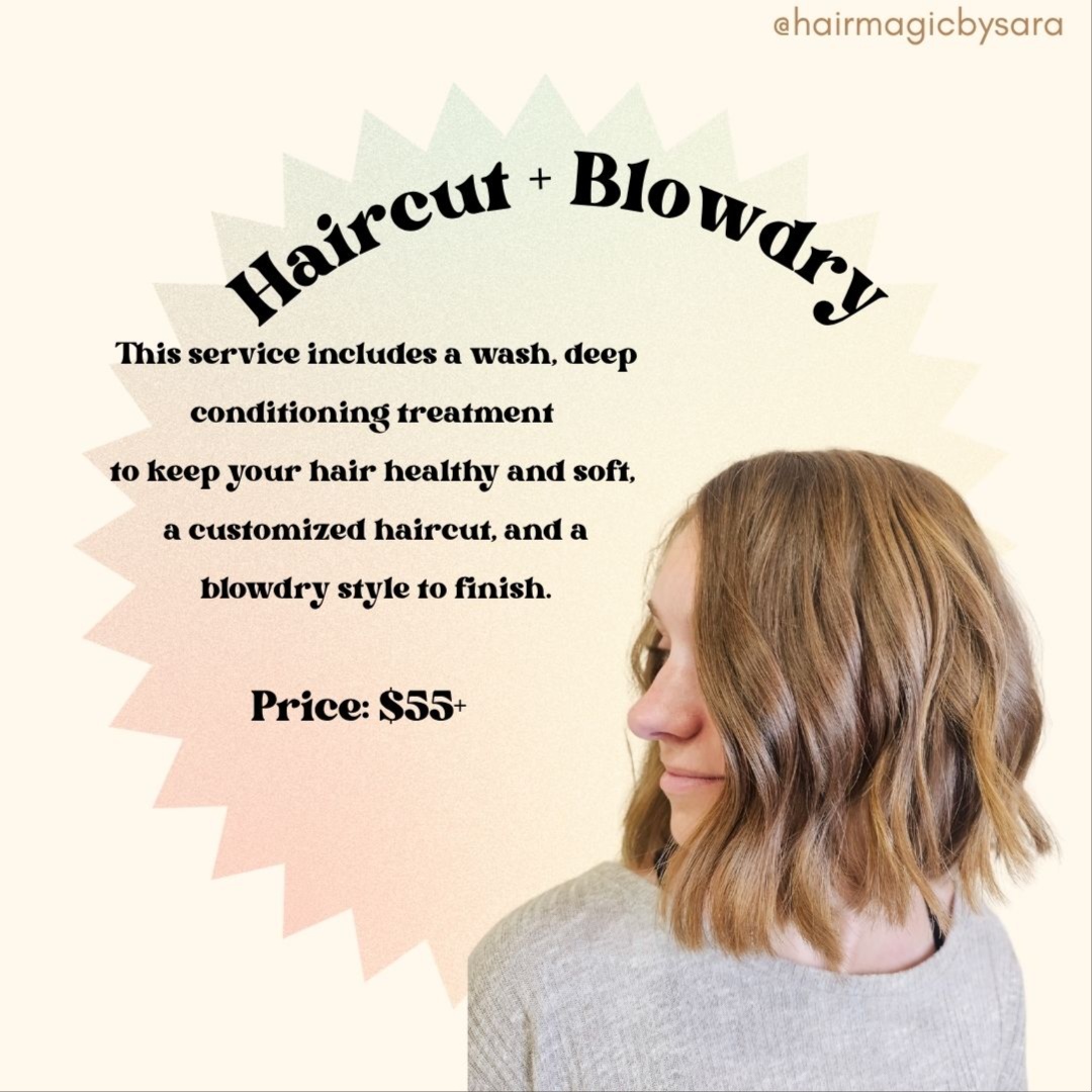 Haircut + Blowdry at Hair Magic by Sara in Spring Hill, FL