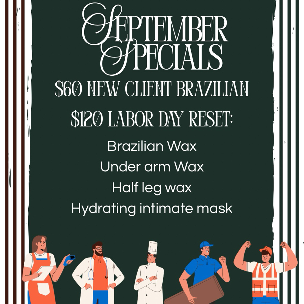 Labor Day | Welcome Brazilian 🌴✨ at Bare RX + Wellness | Full Body Waxing in Midtown Houston in Houston, TX