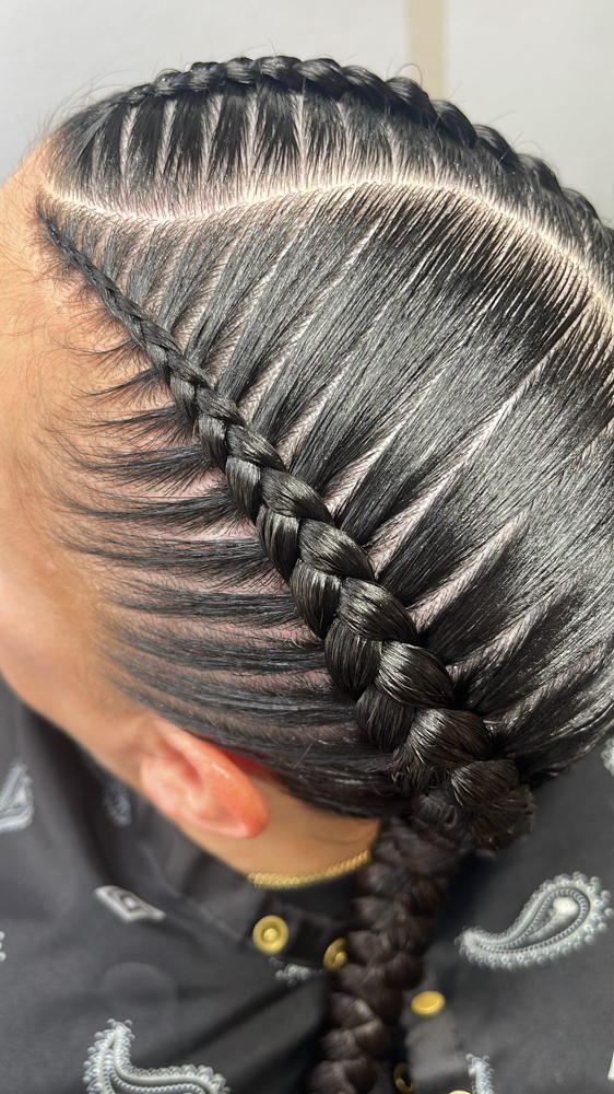 2 Simple Braids/ 2 Trensas Simples at Braids By Aurora in Houston, TX