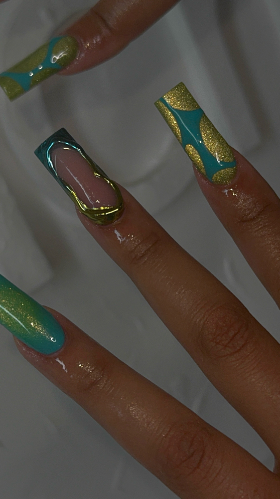 long fullset with nail art