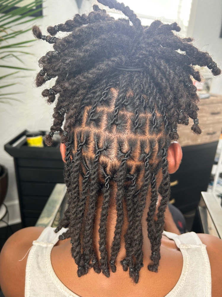 Retwist + (2 Strand Twist) at 473 Locs Natural hair Studio in Evansville, IN