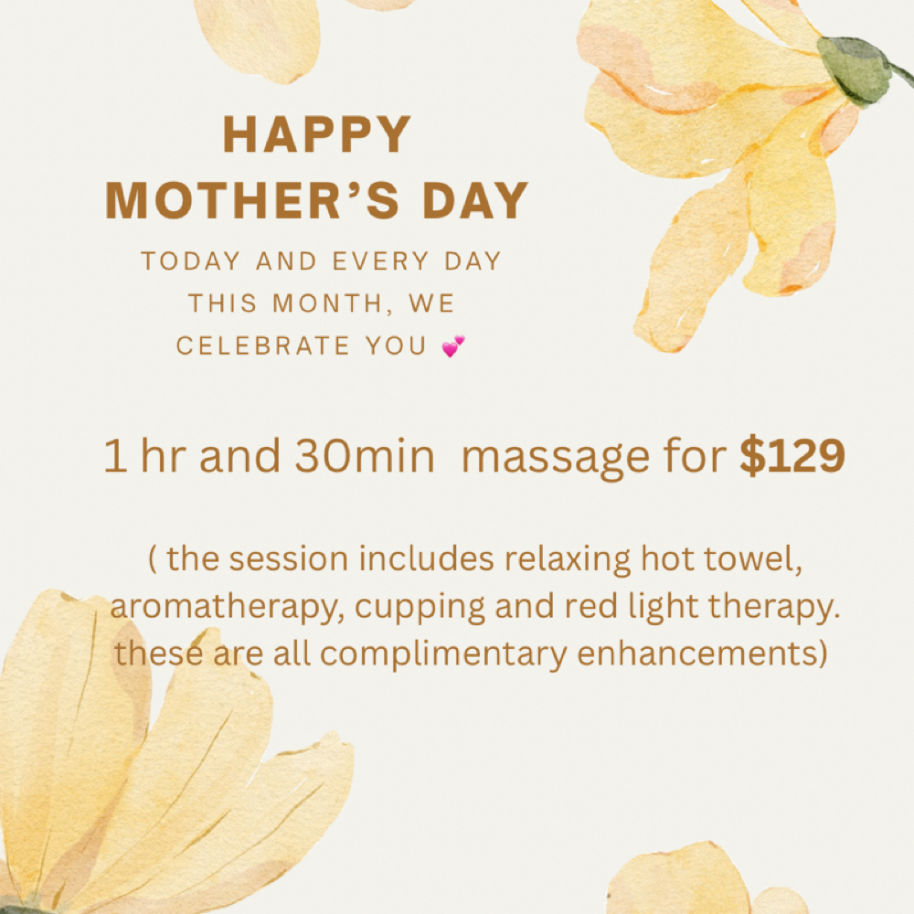 Mother’s Day 90m Session at KD Massage and Wellness in Rutherford, NJ