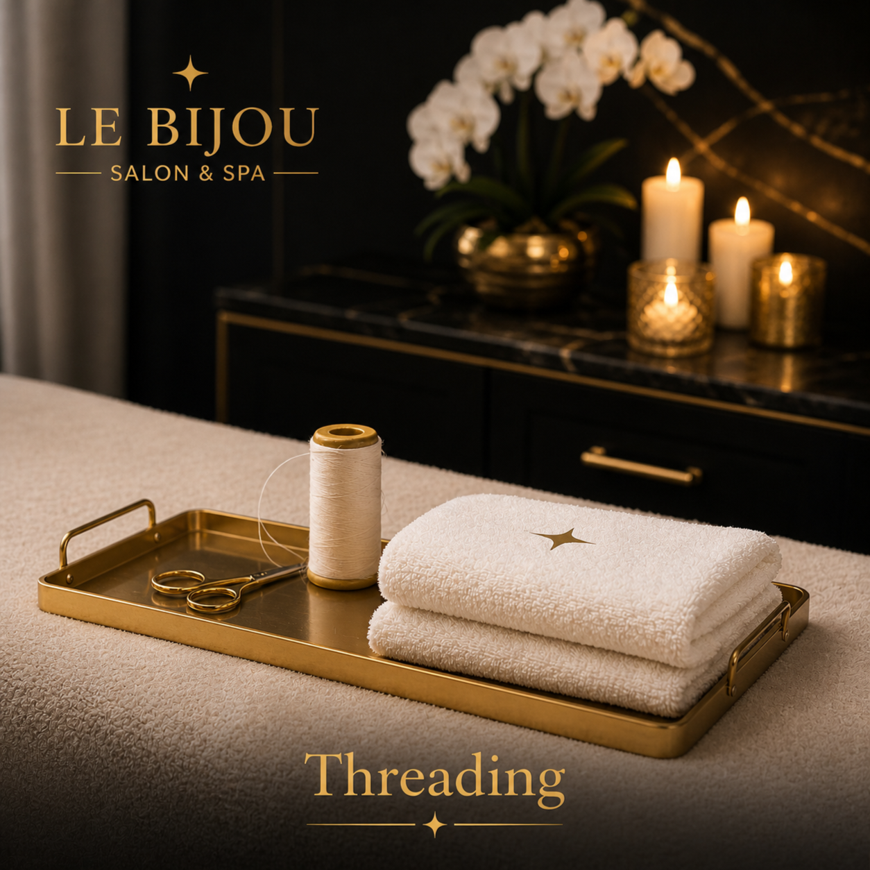 Threading - Full Face at Le Bijou Nails and Spa Salon in Houston, TX