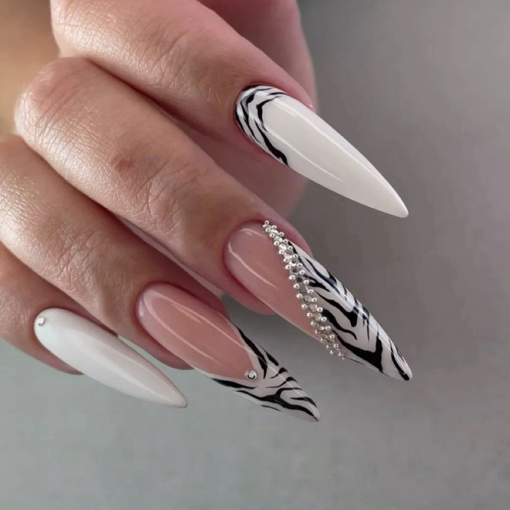 Long Nail Extensions / Full Design at Julia Nails Florida in Orlando, FL