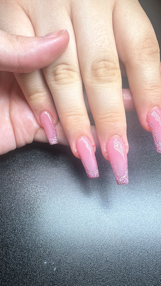 Long Acrylic Nail Set Solid Color
