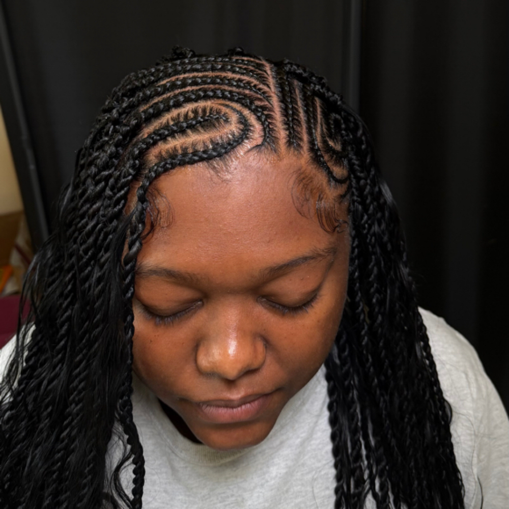 Braids In Front Knotless In Back at KL Hair Haven & Co. Salon and Spa in Knoxville, TN