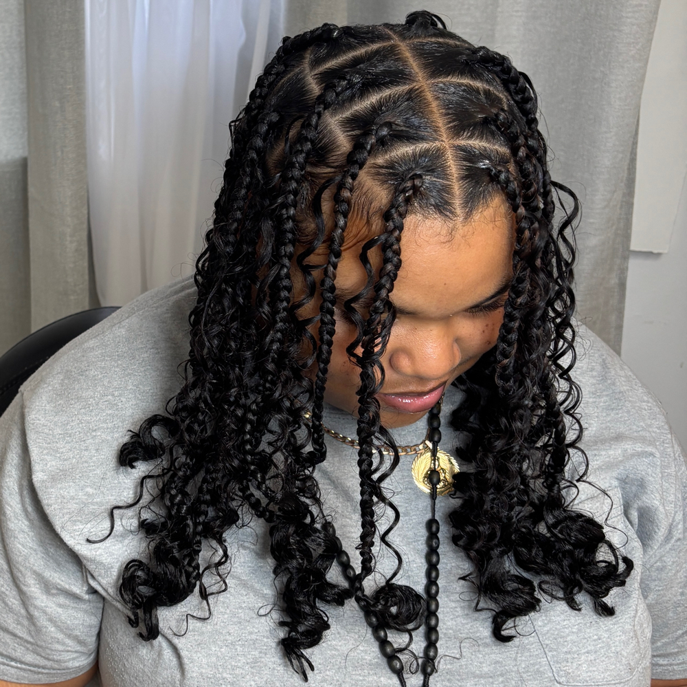 s/m boho knotless bob