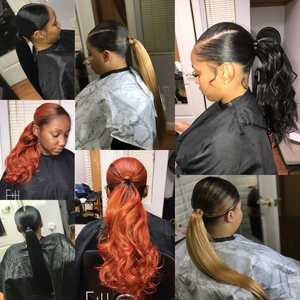Sleek Ponytail at Eanaj Hair Studio in Houston, TX