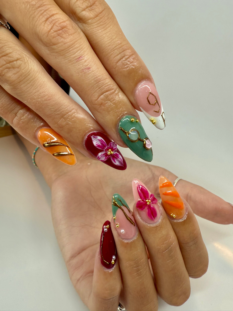 Gel-X w/ Crazy Nail Art at Coastal Nail Co. in Belville, NC