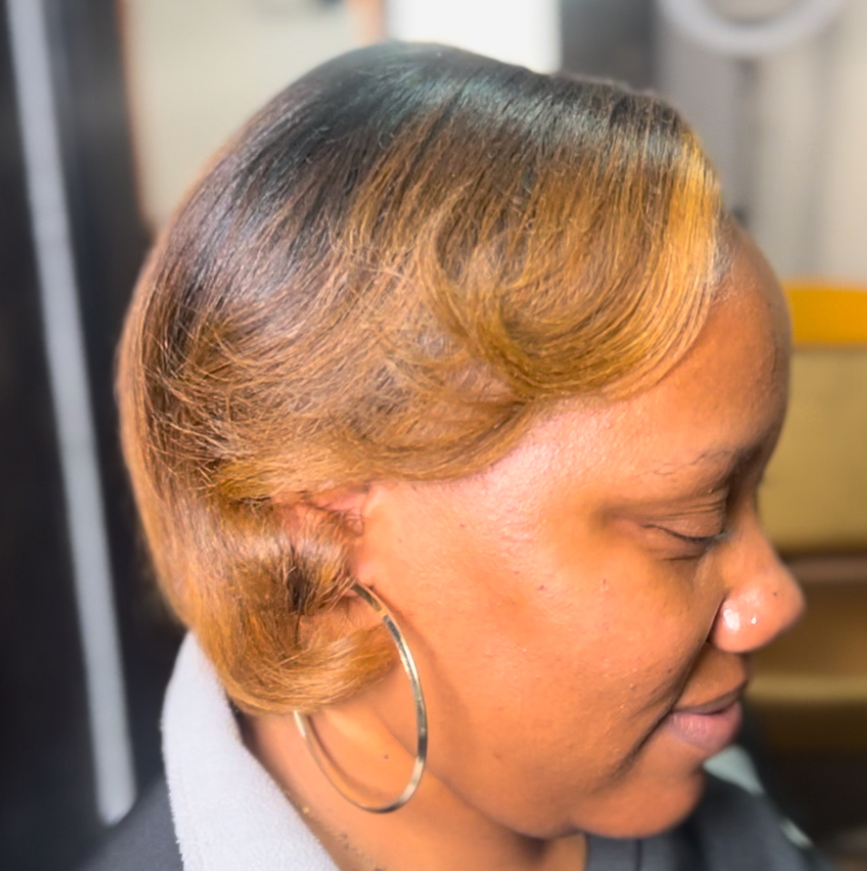 Silk press Add On To Color Service