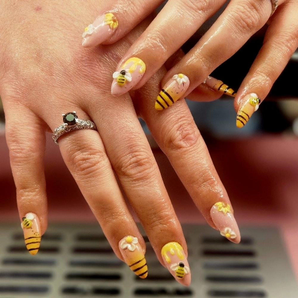 Gel X Manicure With Intricate Art at Beauty And The Beard Salon in Mcminnville, TN