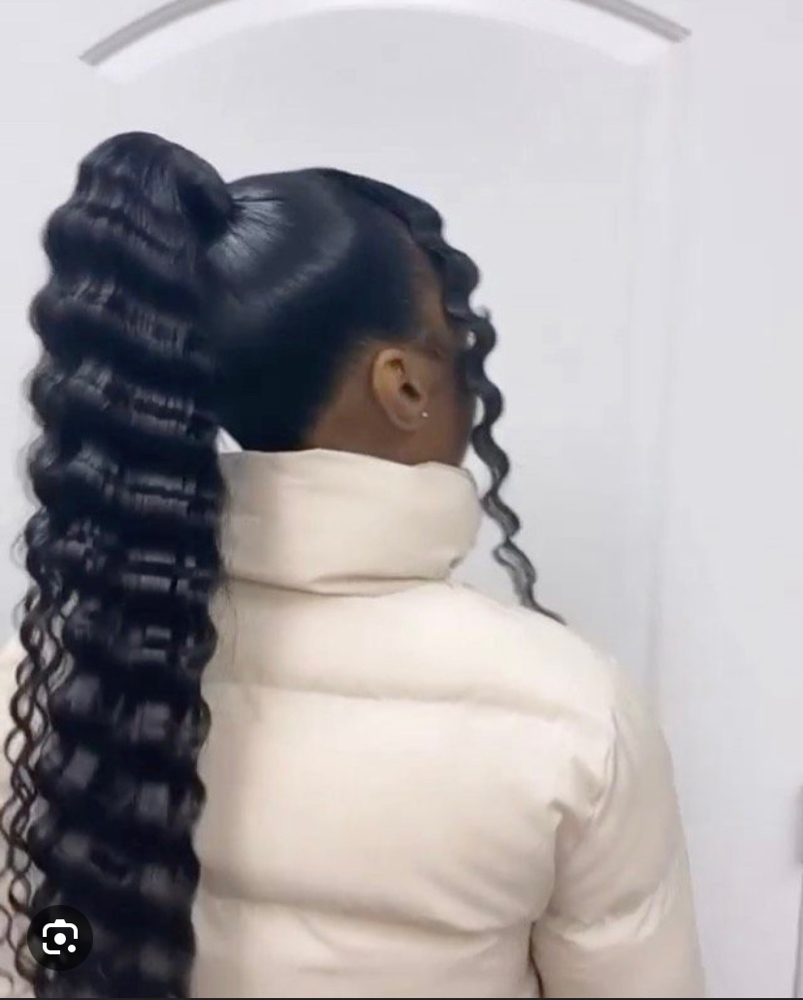 Crimped Ponytail(No Swoop)