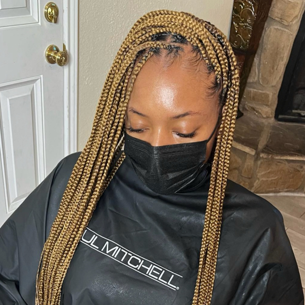Knotless Box braids Touch up 2 rows