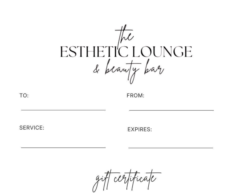 Gift Certificate at The Esthetic Lounge & Beauty Bar in Asheboro, NC