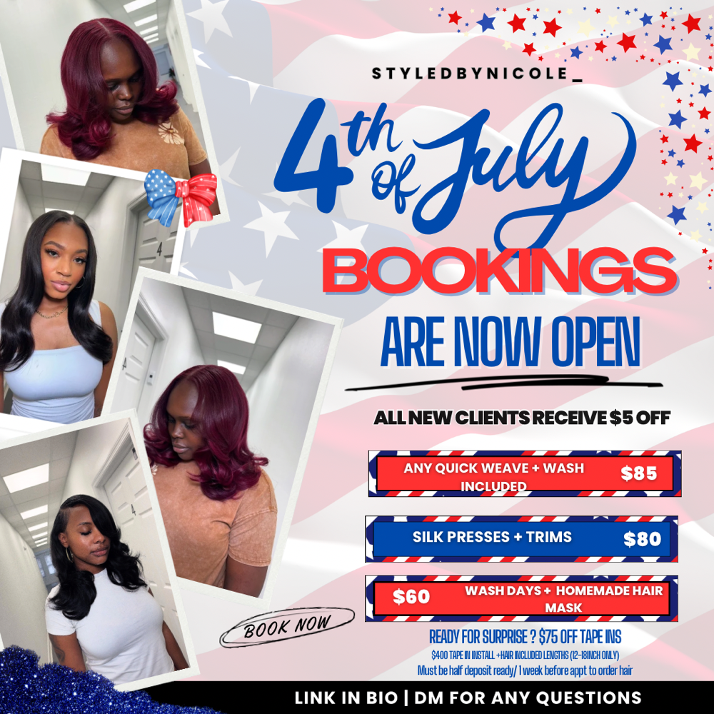 JULY DEALS ($400 TAPE IN + HAIR)