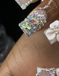 Full Bling’d nails S-Med Long at The Nail Junkie Nailuxury in Cincinnati, OH