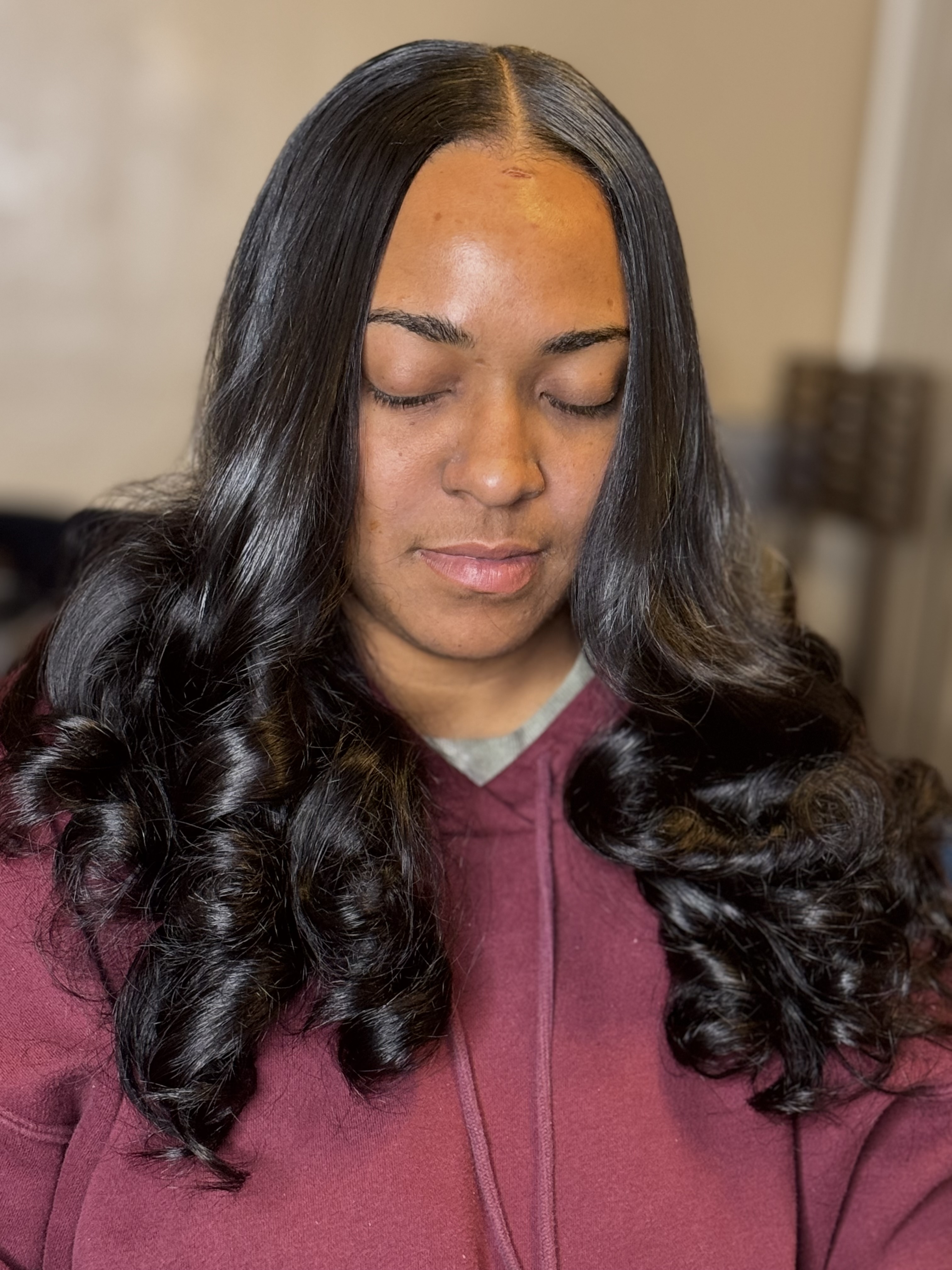 Natural Quick Weave W/ Curls