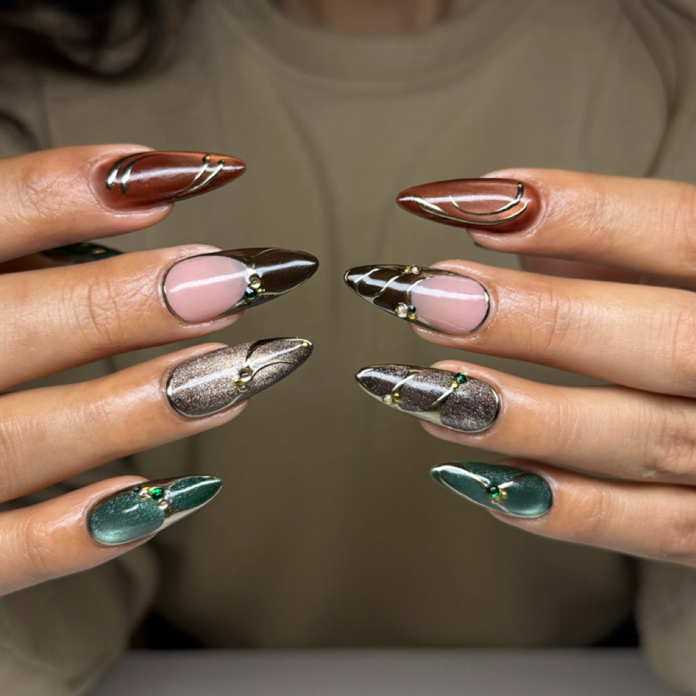 Med-Long Structured Mani at Thee_nail_bratt in Omaha, NE