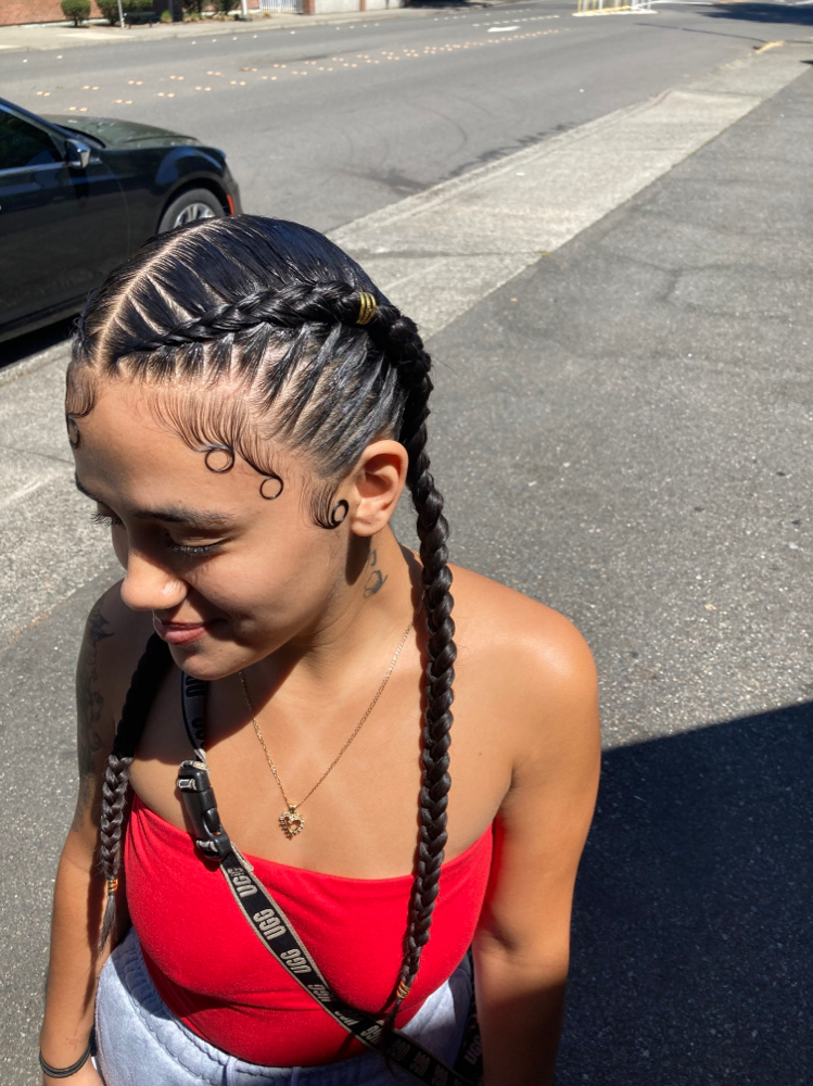 2 Stitch French Braids No Extension