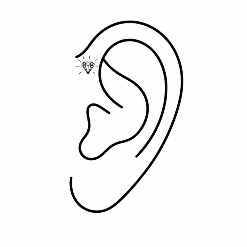 FORWARD HELIX at Golden Hour Cosmetic Tattoo & Piercing in Melbourne, FL