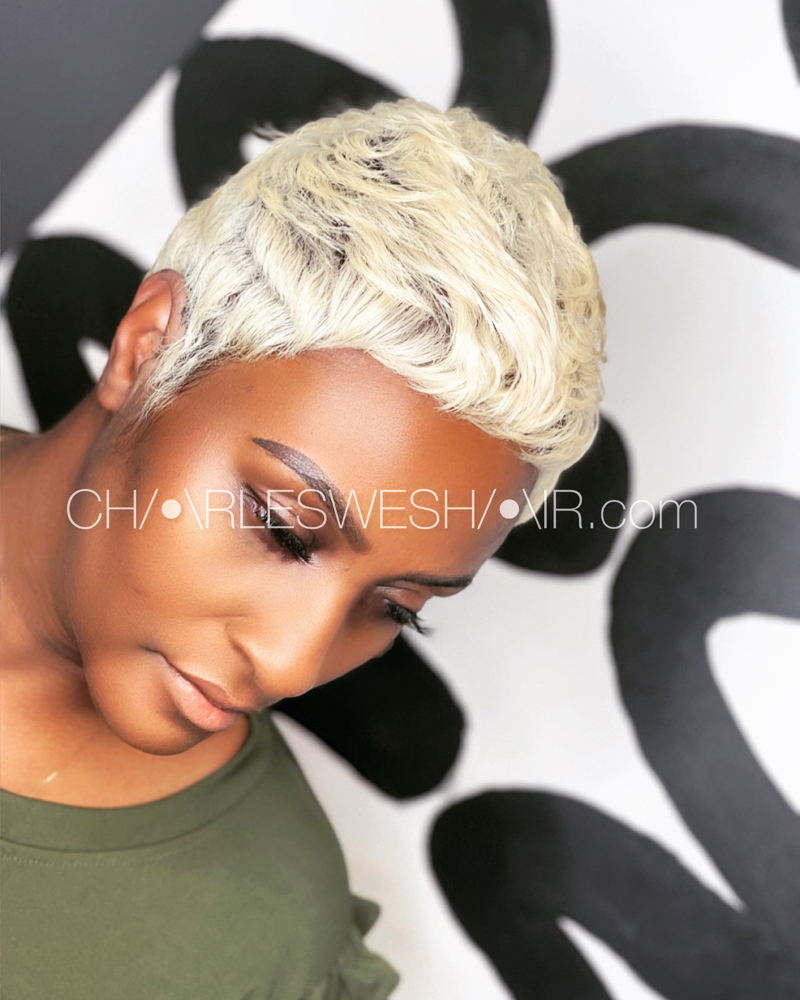 Platinum Blonde Pixe w/o Relaxer