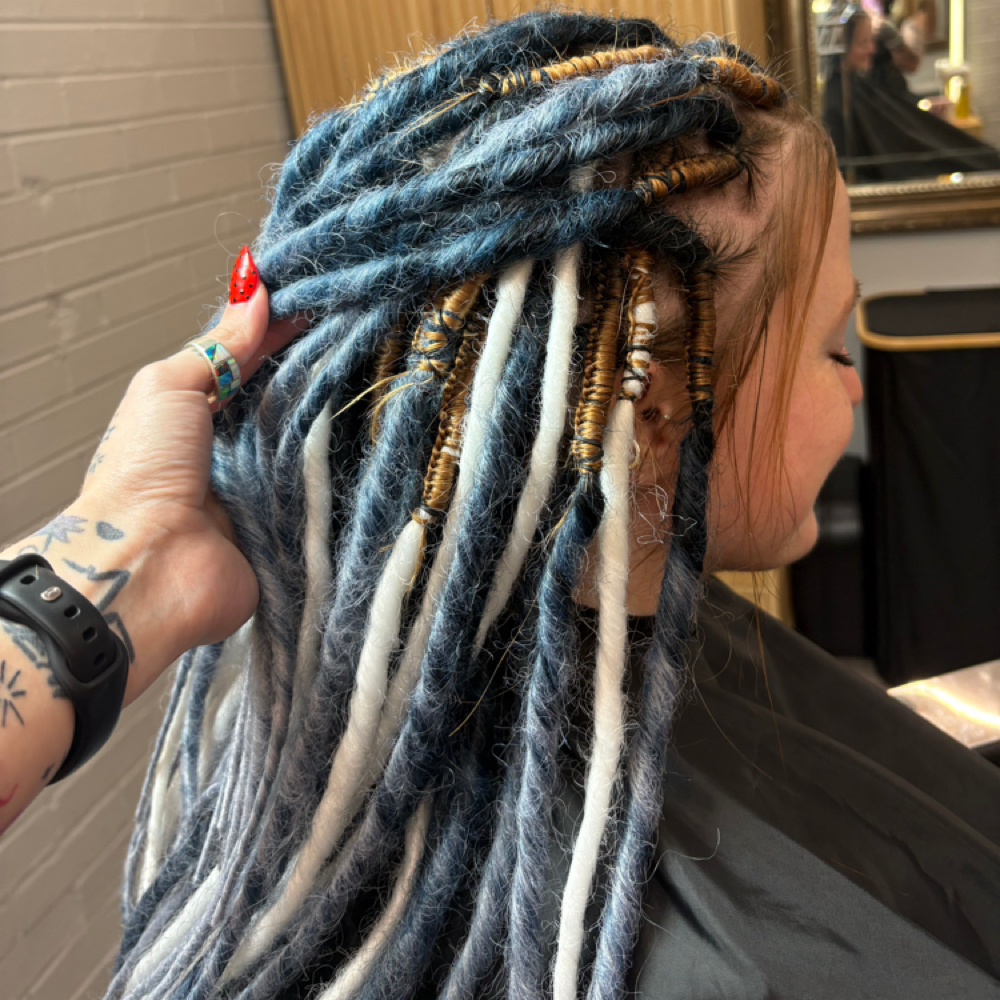 Full Head Dread Extensions at Braids and Fades in Tulsa, OK