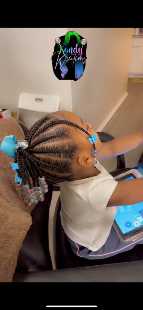 Kids Braids w| Beads, NO WEAVE