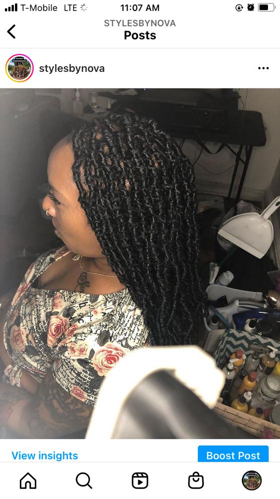 Soft Locs On Loose Natural Hair