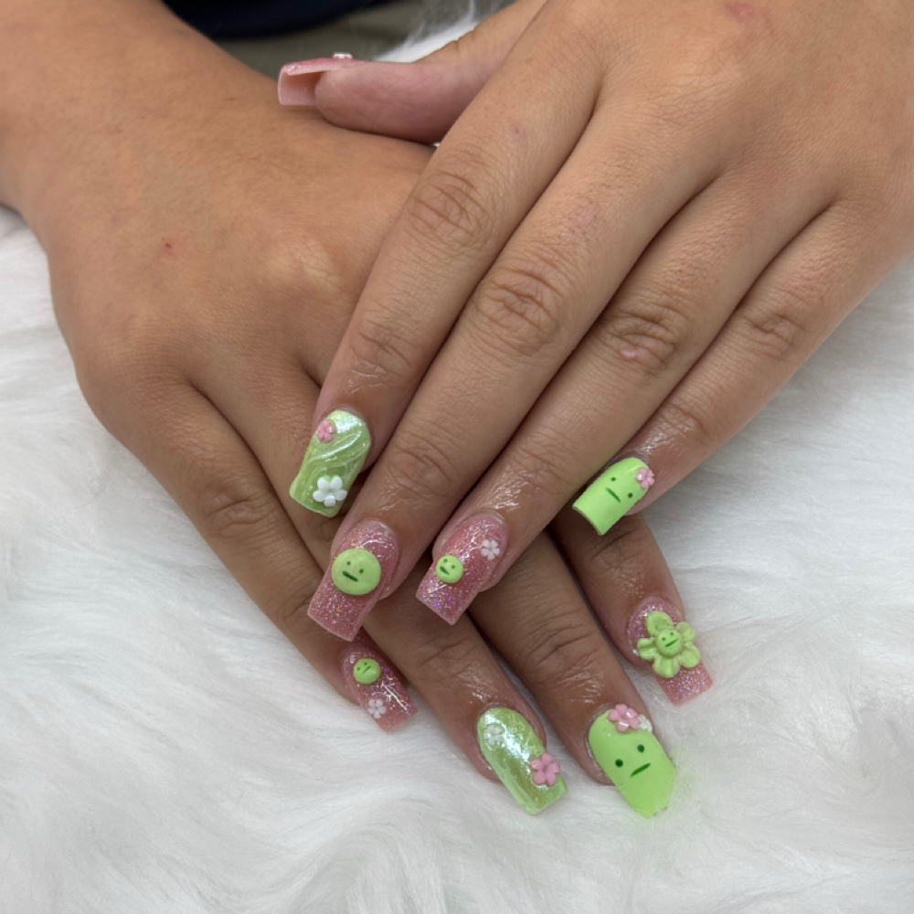 Acrylic Fill In- Medium at Reyes Styles Barbershop & Salon in Salisbury, MD