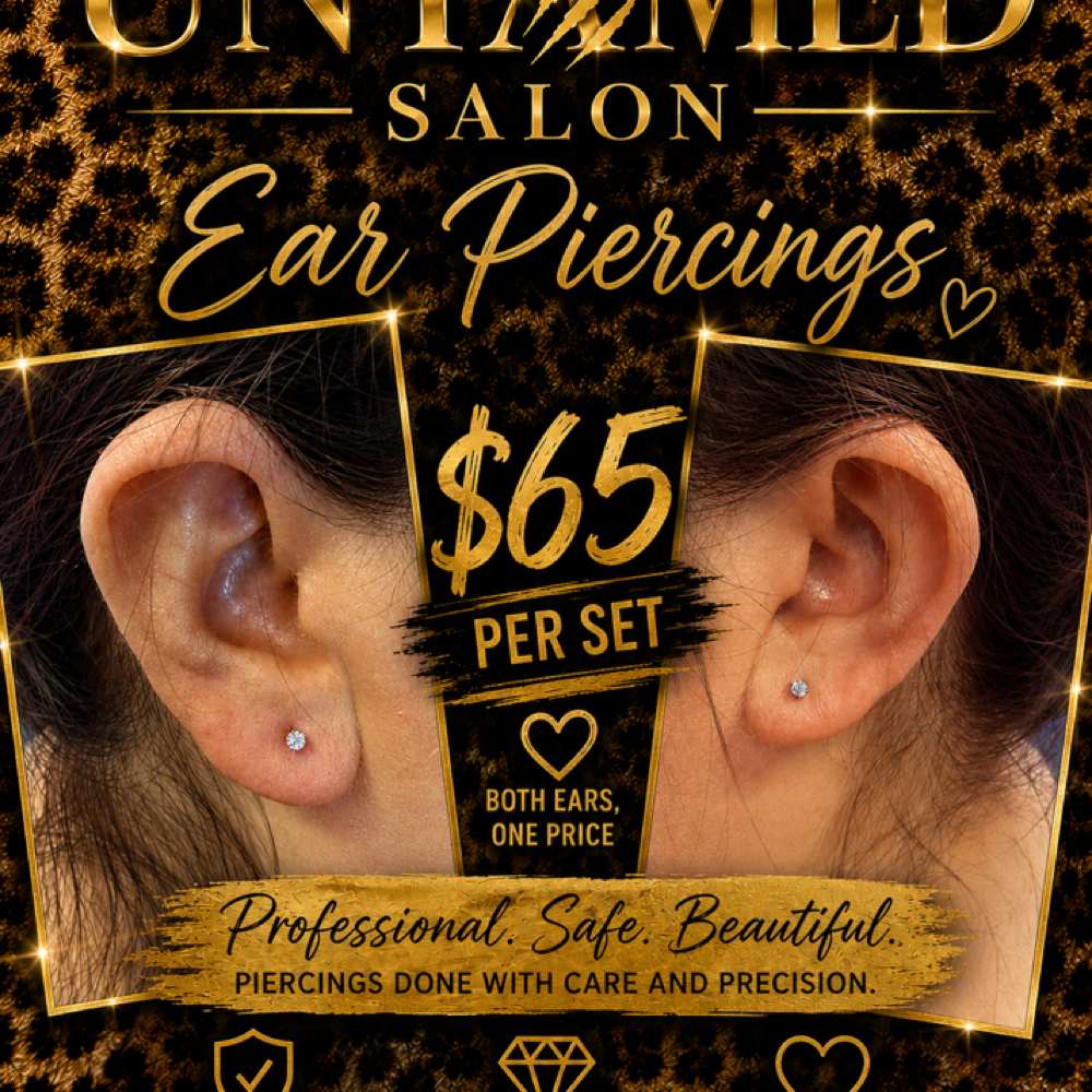 Ear Piercing (2 Earrings) at Untamed Salon in Pearl, MS