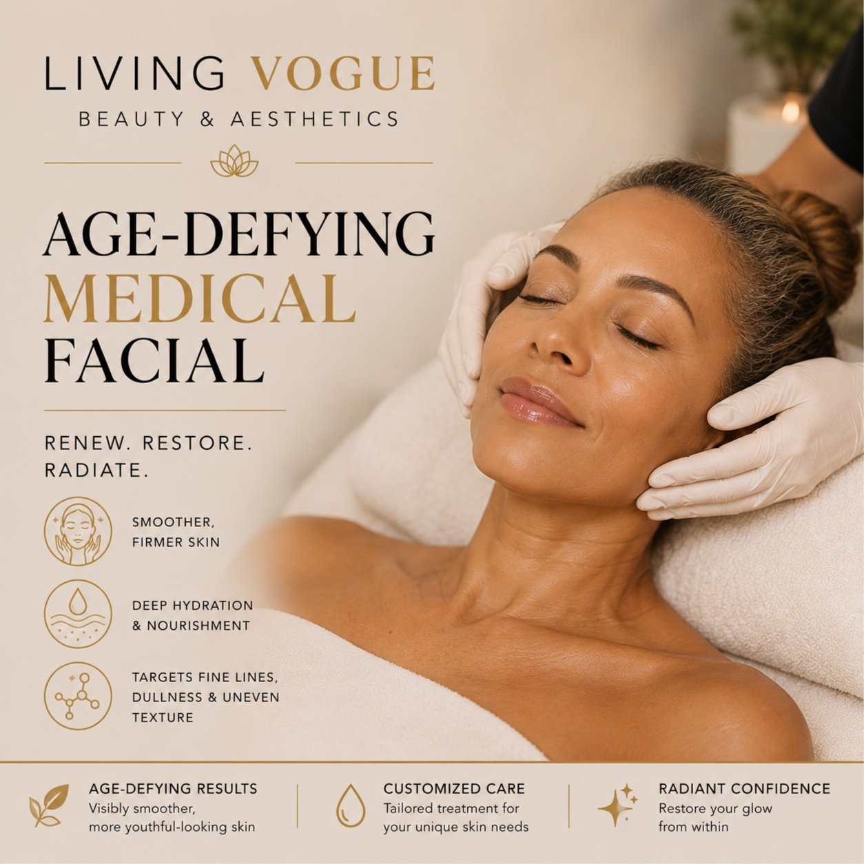 Age-Defying Medical Facial at Living Vogue Beauty & Aesthetics in Union, NJ