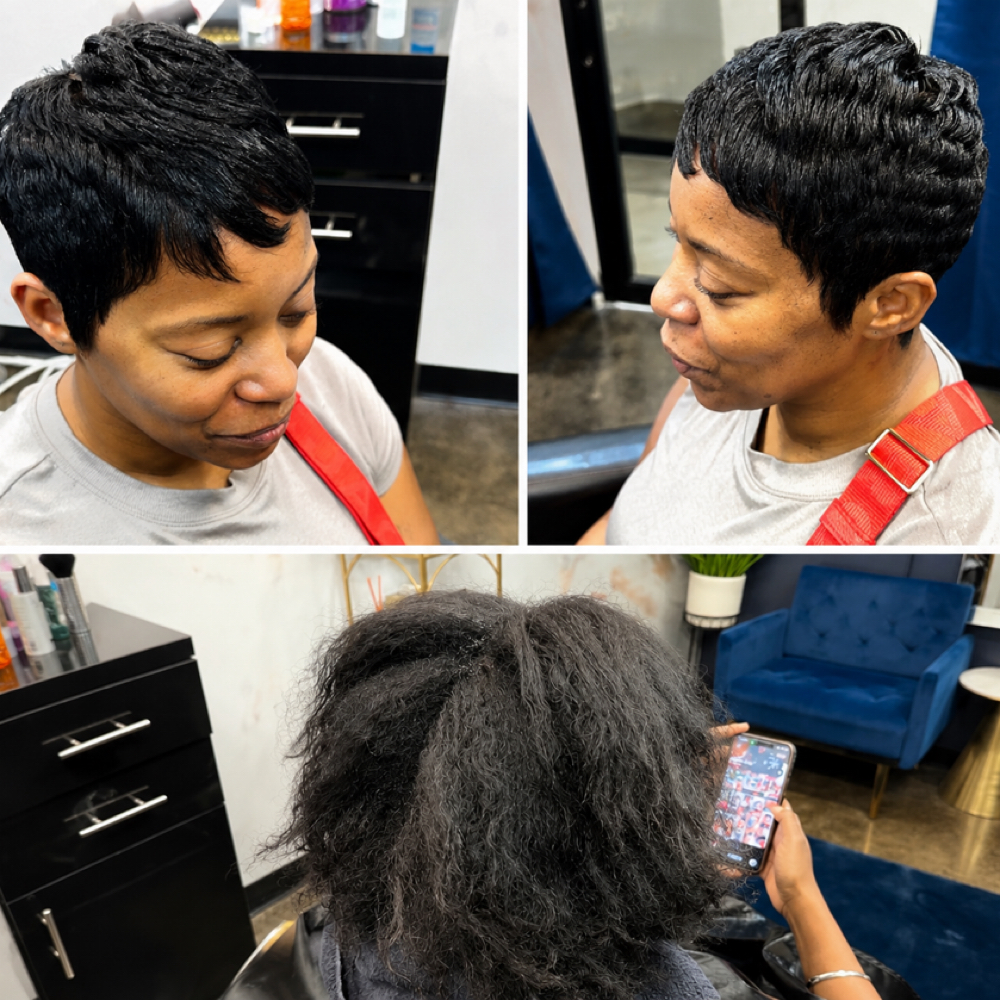 Full Pixie Transformation — at Rhonda's Diamond Dust Beauty Lounge in Temecula, CA