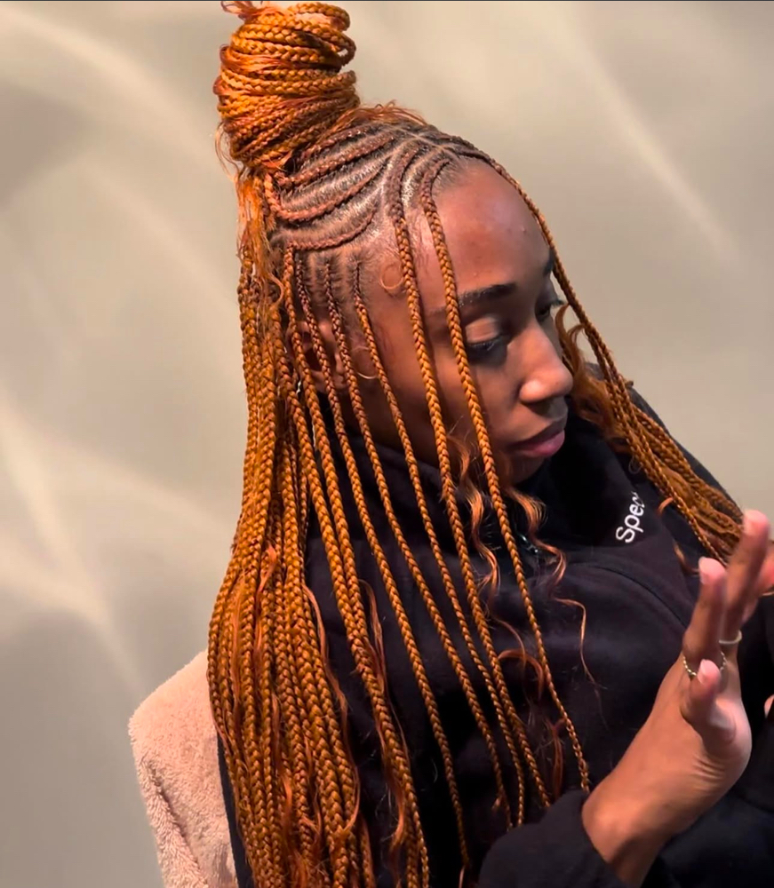 Half N Half Braids/ Tribal (med-sm)
