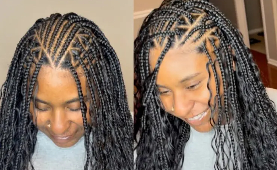 Boho Fulani Flip over braids